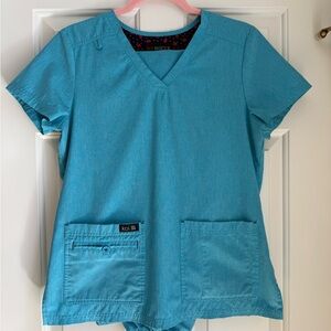 Koi Basics Heather Electric Blue scrub set